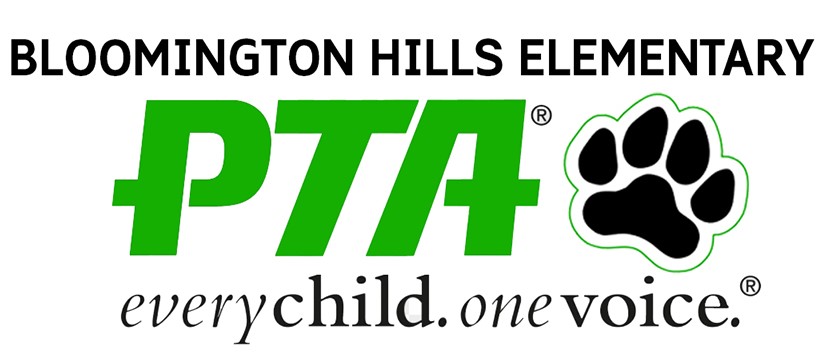 Bloomington Hills PTA every child one voice logo.