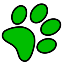 clipart of a green bobcat paw